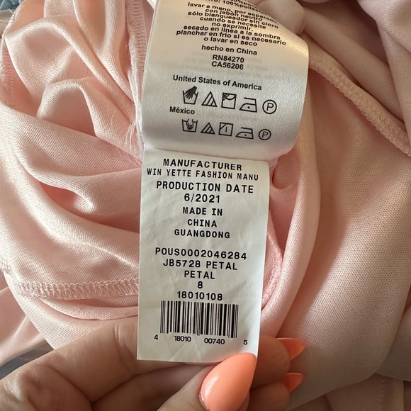 Girls sz 8 David’s Bridal Petal Pink wedding gown dress - Picture 5 of 6